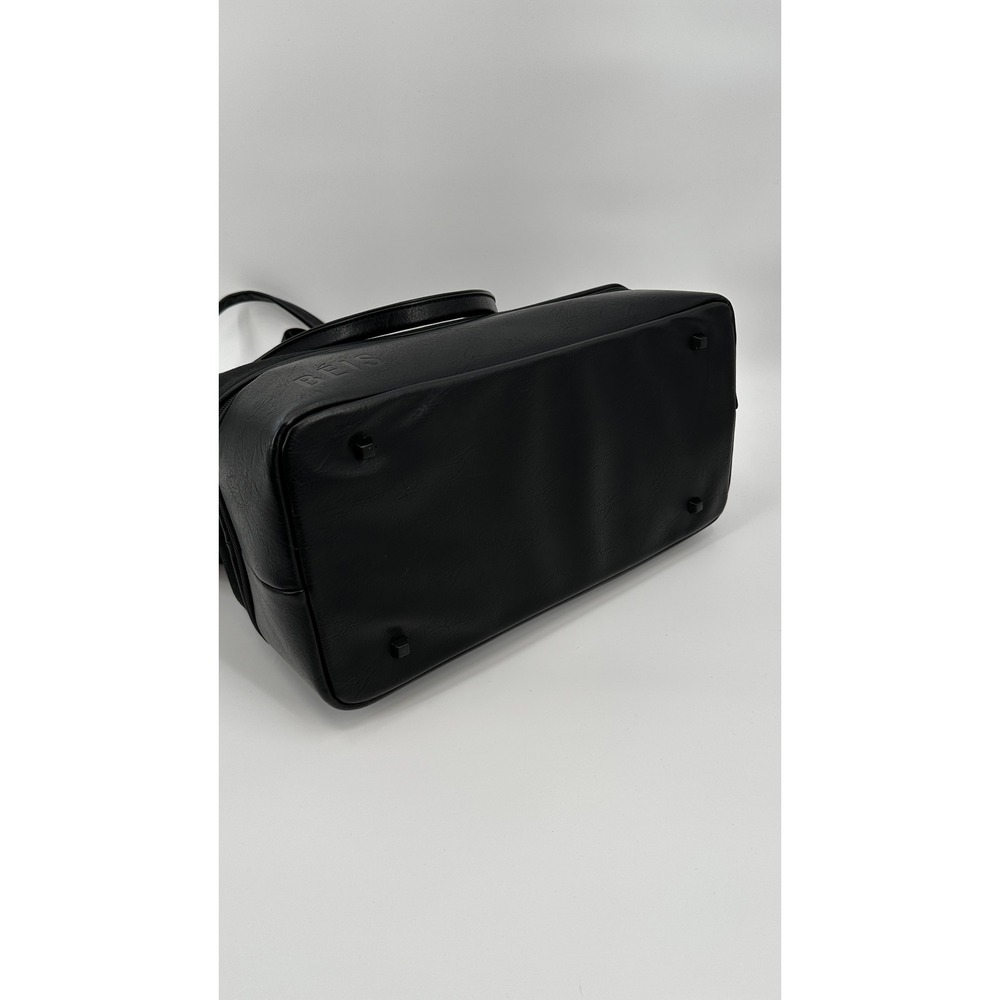BEIS The Mini Weekender Convertible Bag Black Canvas Vegan Leather Travel Tote - Picture 4 of 9